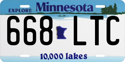 MN license plate 668LTC