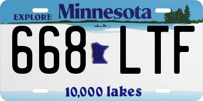 MN license plate 668LTF