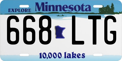 MN license plate 668LTG