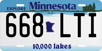 MN license plate 668LTI