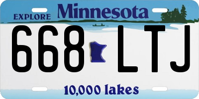 MN license plate 668LTJ