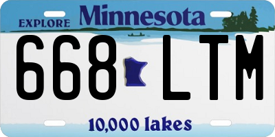 MN license plate 668LTM