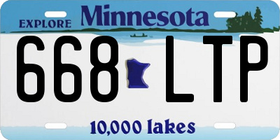 MN license plate 668LTP