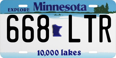 MN license plate 668LTR