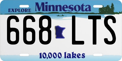 MN license plate 668LTS