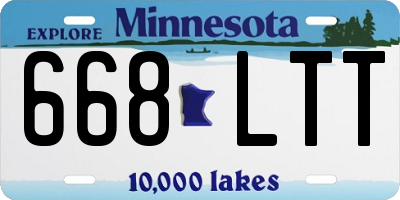 MN license plate 668LTT