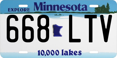 MN license plate 668LTV