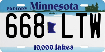 MN license plate 668LTW