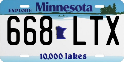 MN license plate 668LTX