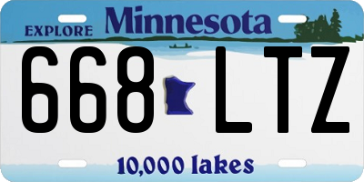 MN license plate 668LTZ