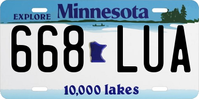 MN license plate 668LUA