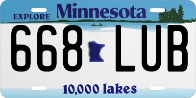 MN license plate 668LUB