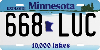 MN license plate 668LUC