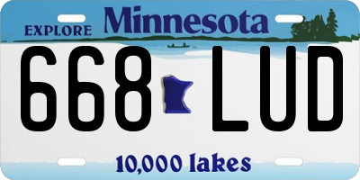 MN license plate 668LUD
