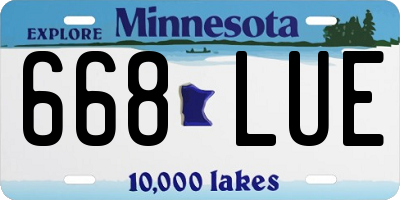 MN license plate 668LUE
