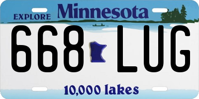 MN license plate 668LUG