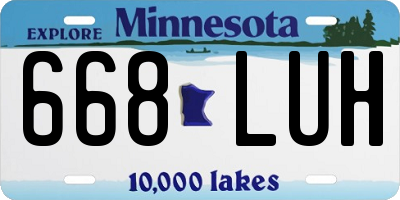 MN license plate 668LUH