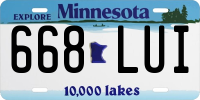 MN license plate 668LUI