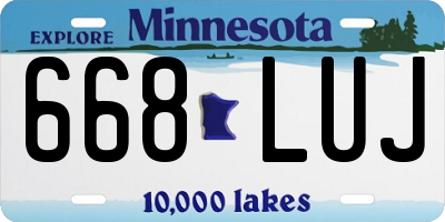 MN license plate 668LUJ