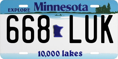 MN license plate 668LUK