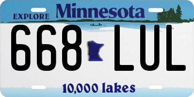 MN license plate 668LUL