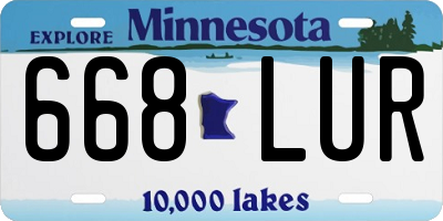 MN license plate 668LUR