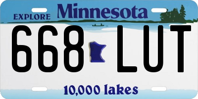 MN license plate 668LUT