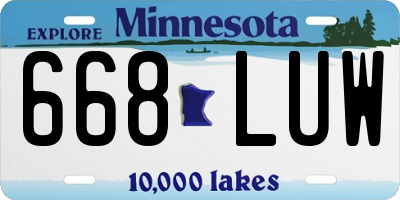 MN license plate 668LUW