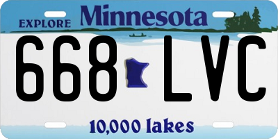 MN license plate 668LVC