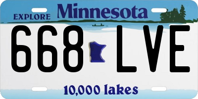 MN license plate 668LVE