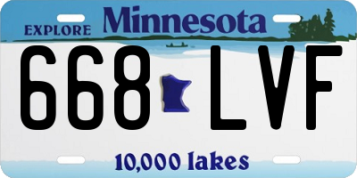 MN license plate 668LVF