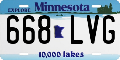 MN license plate 668LVG