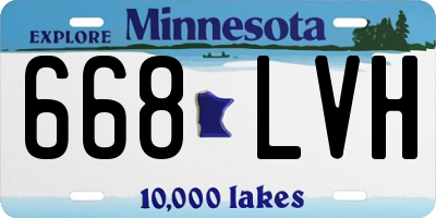 MN license plate 668LVH