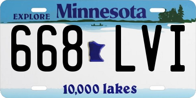 MN license plate 668LVI