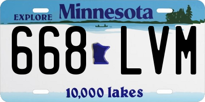 MN license plate 668LVM
