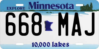 MN license plate 668MAJ