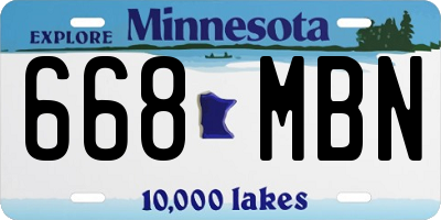 MN license plate 668MBN