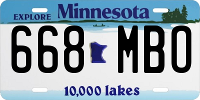 MN license plate 668MBO