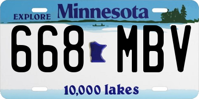 MN license plate 668MBV
