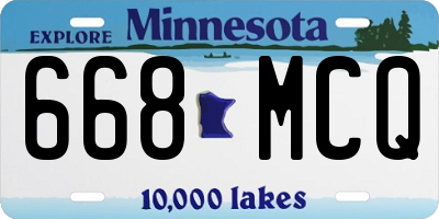 MN license plate 668MCQ