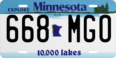 MN license plate 668MGO