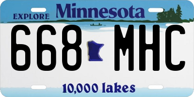 MN license plate 668MHC