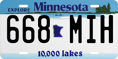 MN license plate 668MIH