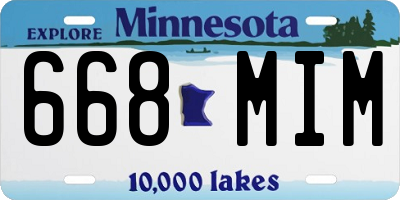 MN license plate 668MIM