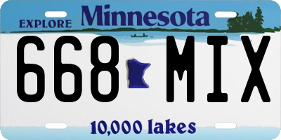MN license plate 668MIX