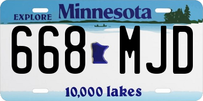 MN license plate 668MJD