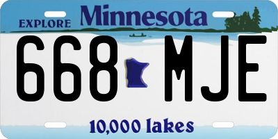 MN license plate 668MJE