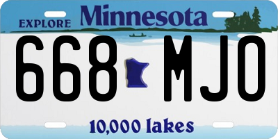 MN license plate 668MJO
