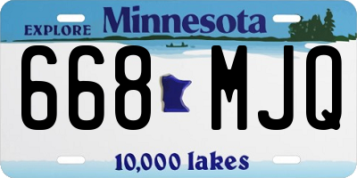 MN license plate 668MJQ