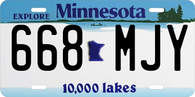 MN license plate 668MJY